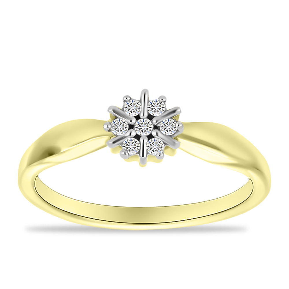 Goldplattierter Silberring mit weißem Diamant 7 
