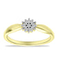 Goldplattierter Silberring mit weißem Diamant