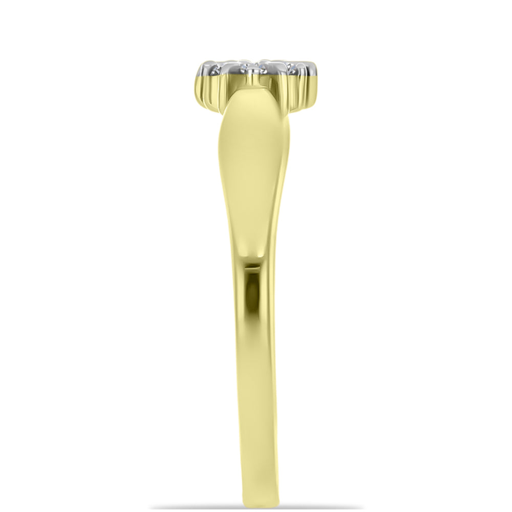 Goldplattierter Silberring mit weißem Diamant 8 