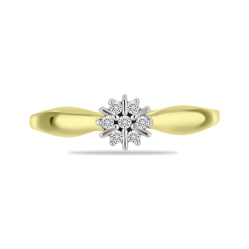 Goldplattierter Silberring mit weißem Diamant