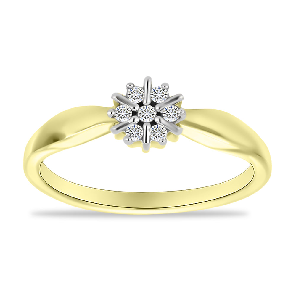 Goldplattierter Silberring mit weißem Diamant