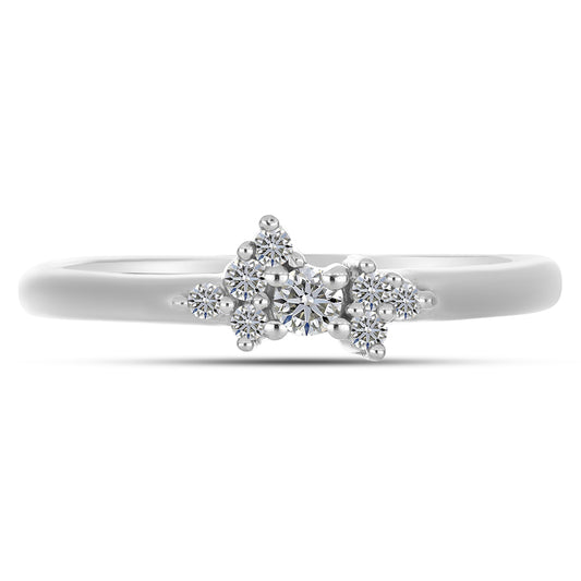 Silberring mit weißem Diamant