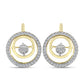 Goldplattierte Silberohrringe mit weißem Diamant und weißem Zirkon