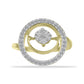 Goldplattierter Silberring mit weißem Diamant und weißem Zirkon