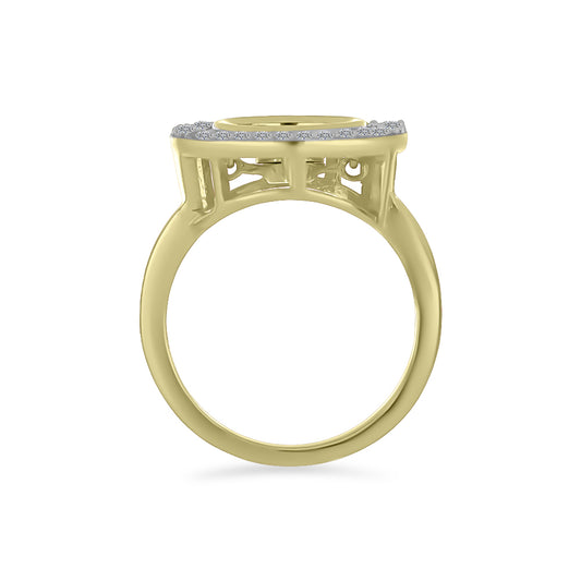 Goldplattierter Silberring mit weißem Diamant und weißem Zirkon