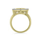 Goldplattierter Silberring mit weißem Diamant und weißem Zirkon
