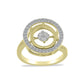 Goldplattierter Silberring mit weißem Diamant und weißem Zirkon