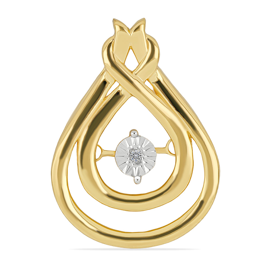 Goldplattierter Silberanhänger mit weißem Diamant 1 