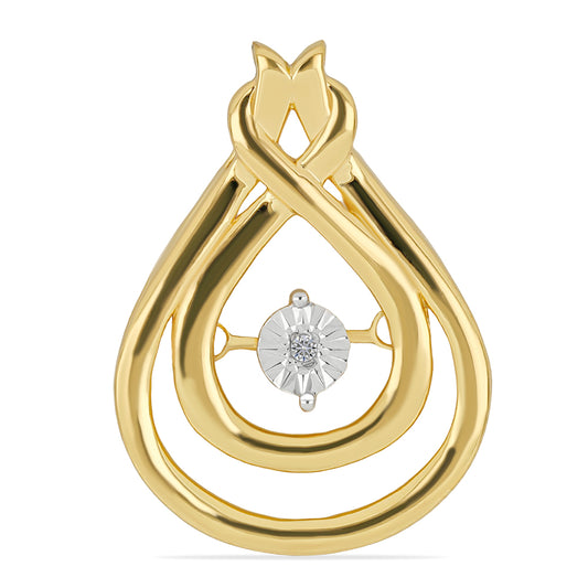 Goldplattierter Silberanhänger mit weißem Diamant