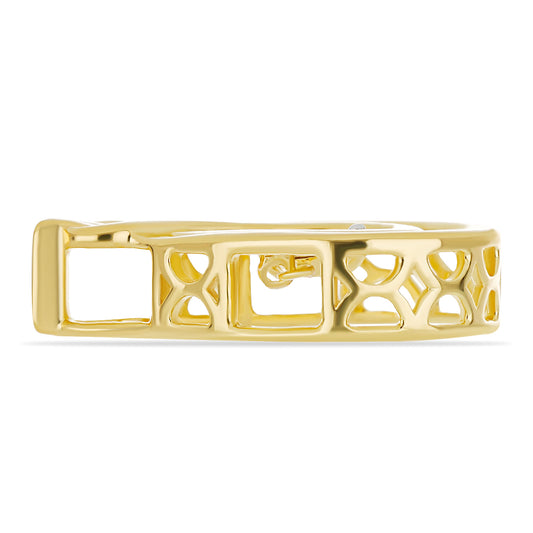 Goldplattierter Silberanhänger mit weißem Diamant