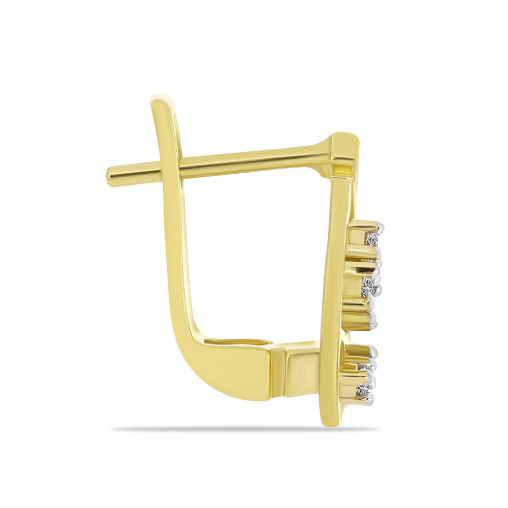 Goldplattierte Silberohrringe mit weißem Diamant