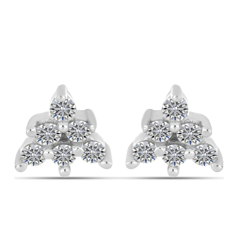 Silberohrringe mit weißem Diamant