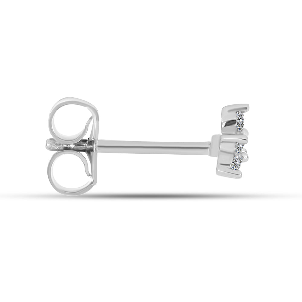 Silberohrringe mit weißem Diamant