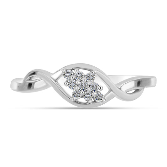 Silberring mit weißem Diamant
