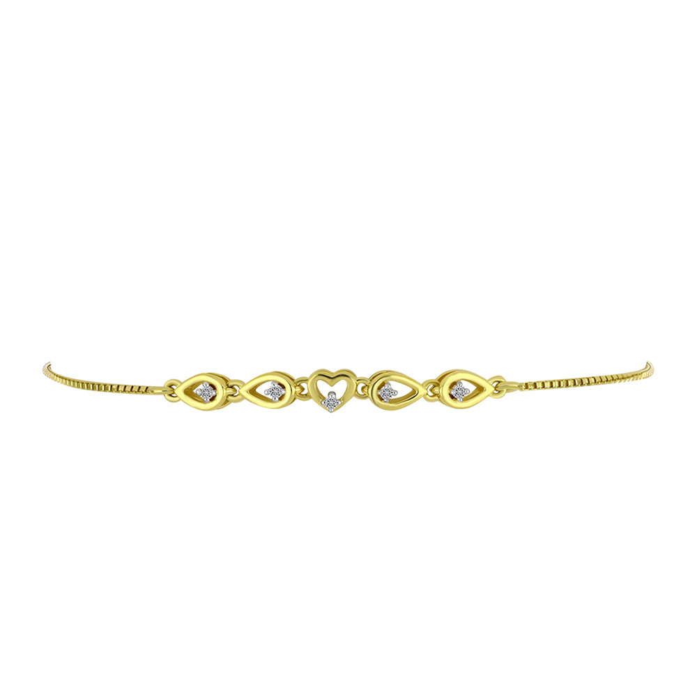 Goldplattiertes Silberarmband mit weißem Diamant 3 