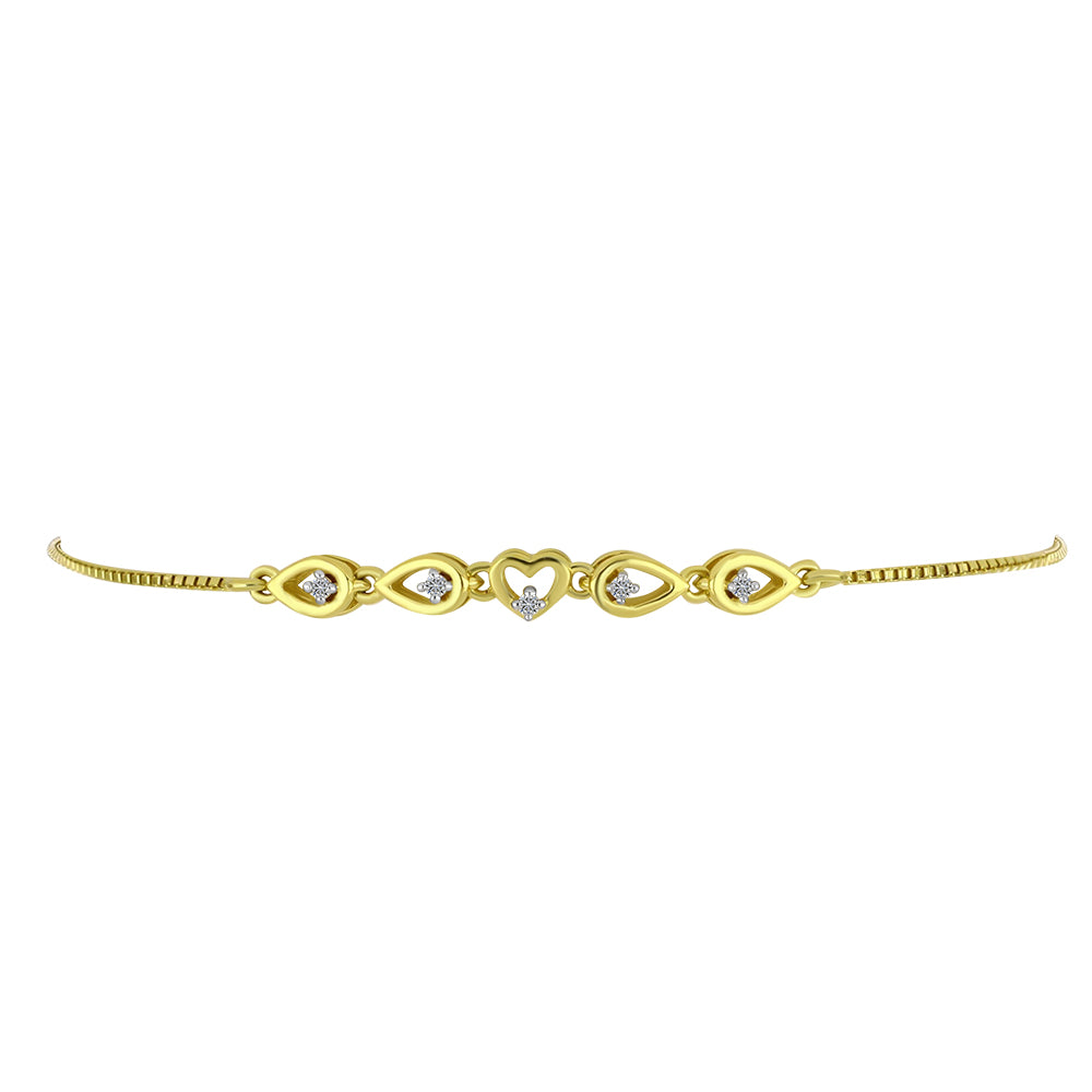 Goldplattiertes Silberarmband mit weißem Diamant