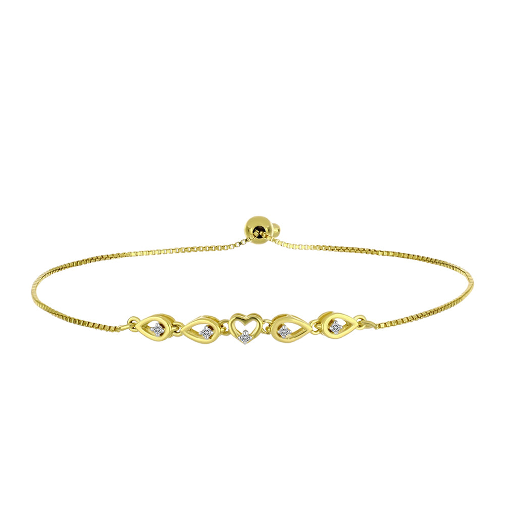 Goldplattiertes Silberarmband mit weißem Diamant