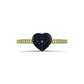 Goldplattierter Silberring mit blauem Diamant
