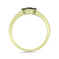 Goldplattierter Silberring mit blauem Diamant