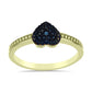 Goldplattierter Silberring mit blauem Diamant