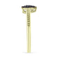 Goldplattierter Silberring mit blauem Diamant