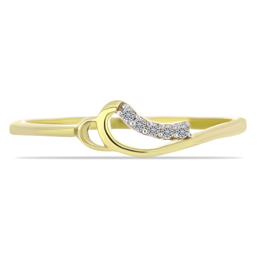 Goldplattierter Silberring mit weißem Diamant