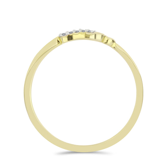 Goldplattierter Silberring mit weißem Diamant