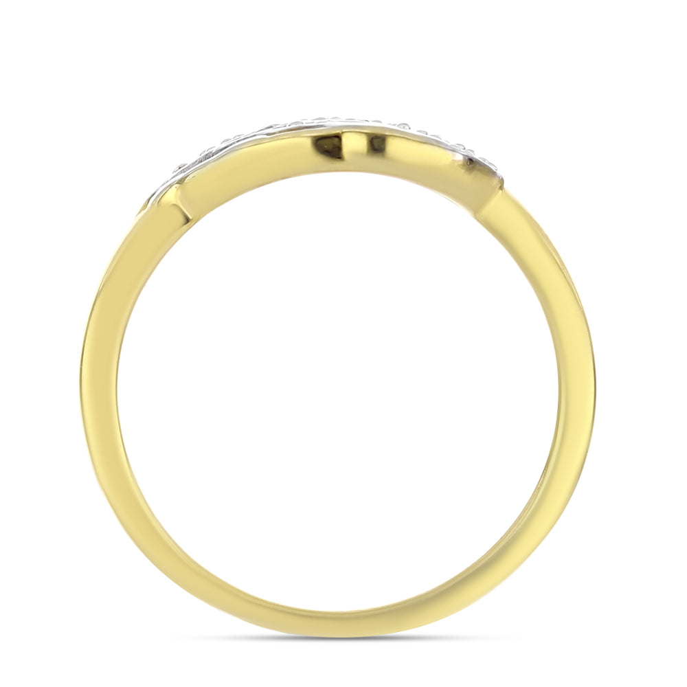 Goldplattierter Silberring mit weißem Diamant 2 