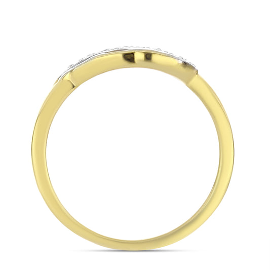 Goldplattierter Silberring mit weißem Diamant