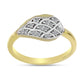 Goldplattierter Silberring mit weißem Diamant