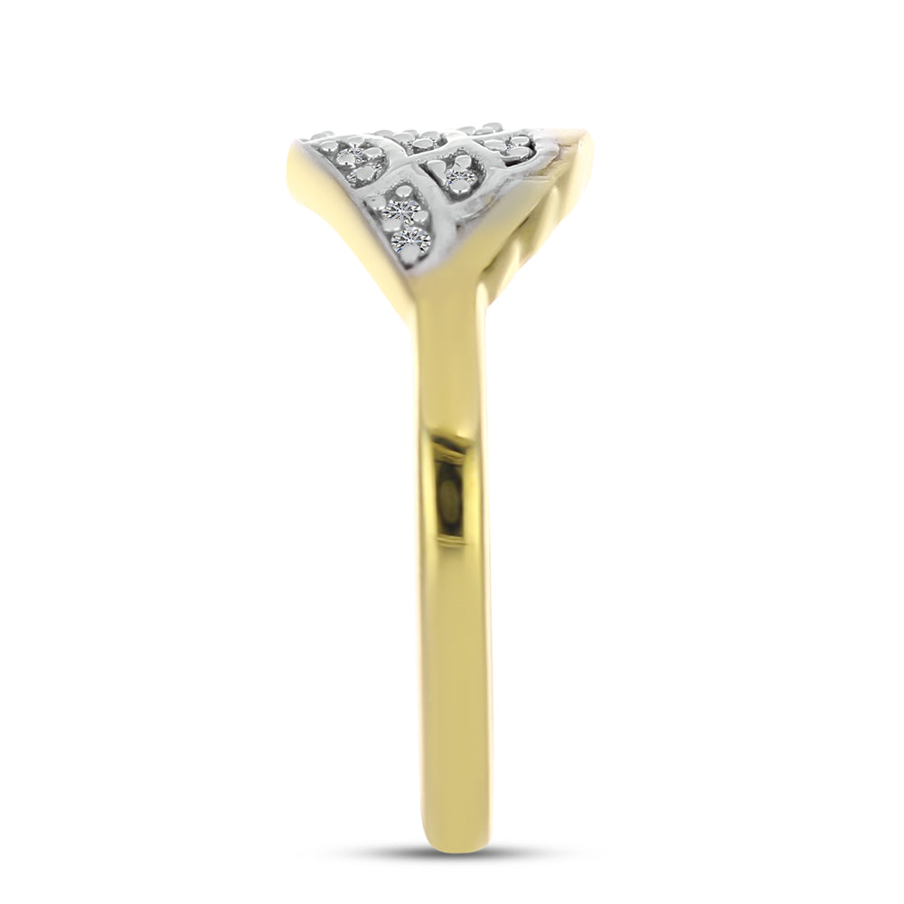 Goldplattierter Silberring mit weißem Diamant 4 