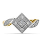 Goldplattierter Silberring mit weißem Diamant