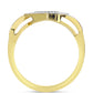 Goldplattierter Silberring mit weißem Diamant