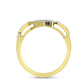 Goldplattierter Silberring mit weißem Diamant