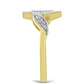 Goldplattierter Silberring mit weißem Diamant