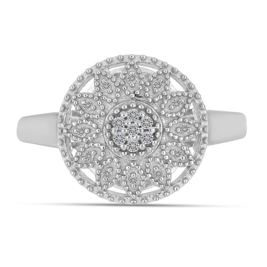 Silberring mit weißem Diamant