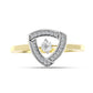 Goldplattierter Silberring mit weißem Diamant und weißem Zirkon