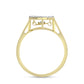 Goldplattierter Silberring mit weißem Diamant und weißem Zirkon