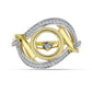 Goldplattierter Silberring mit weißem Diamant und weißem Zirkon