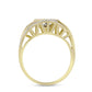 Goldplattierter Silberring mit weißem Diamant und weißem Zirkon