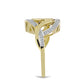 Goldplattierter Silberring mit weißem Diamant und weißem Zirkon