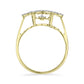 Goldplattierter Silberring mit weißem Diamant und weißem Zirkon