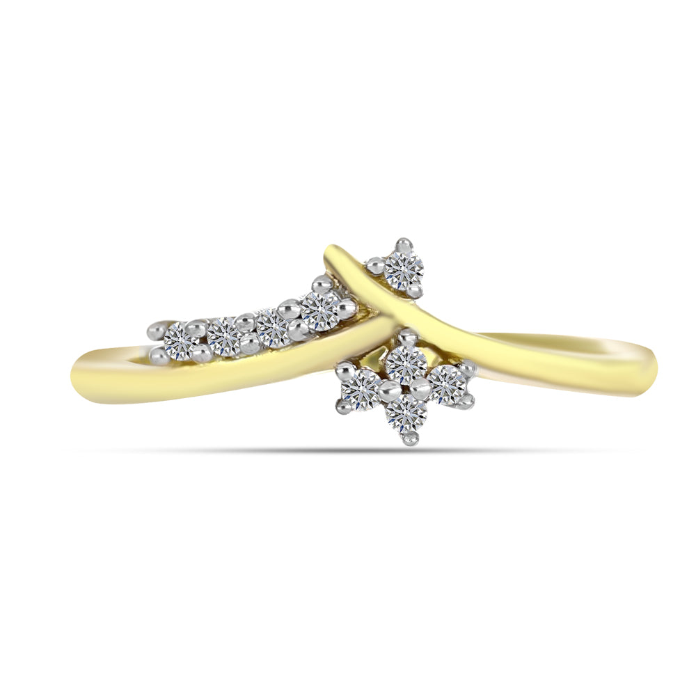 Goldplattierter Silberring mit weißem Diamant 1 