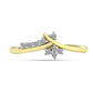 Goldplattierter Silberring mit weißem Diamant