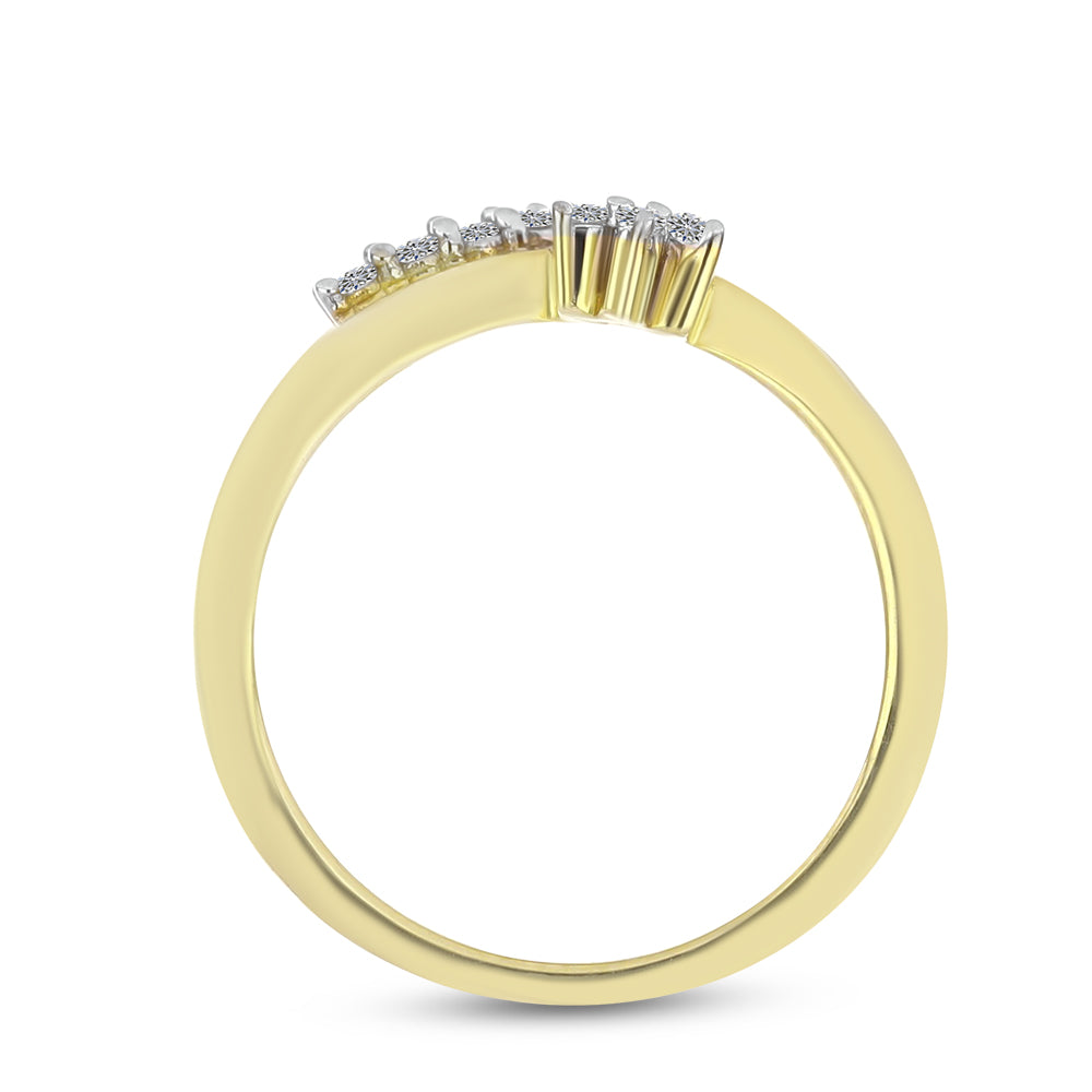 Goldplattierter Silberring mit weißem Diamant 2 