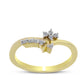 Goldplattierter Silberring mit weißem Diamant
