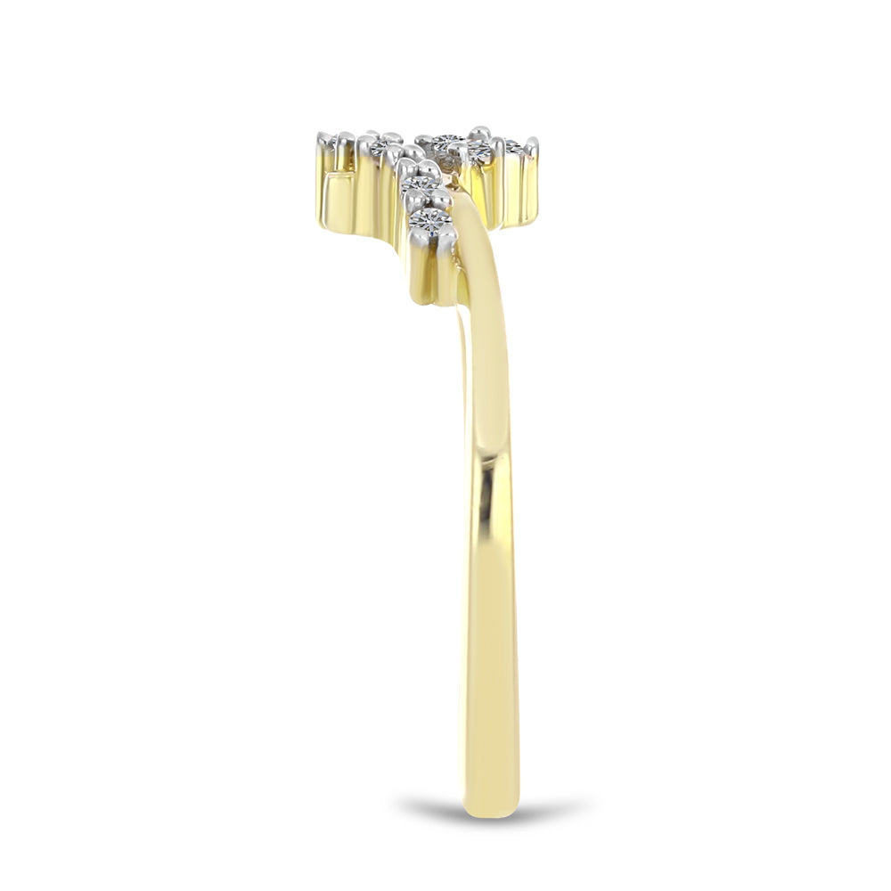 Goldplattierter Silberring mit weißem Diamant