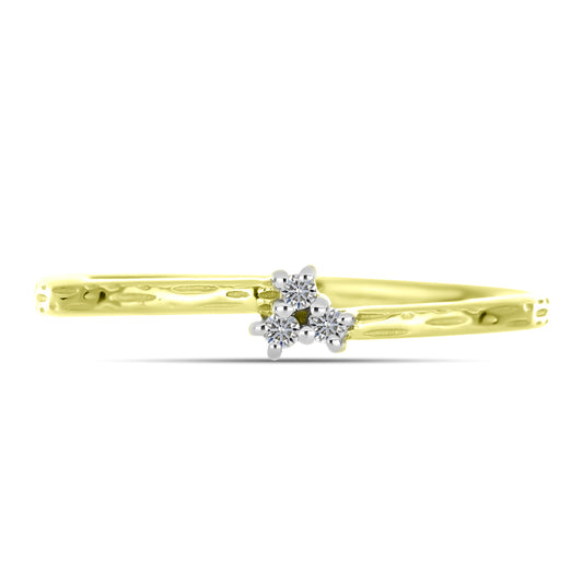 Goldplattierter Silberring mit weißem Diamant