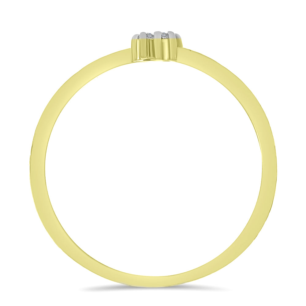 Goldplattierter Silberring mit weißem Diamant