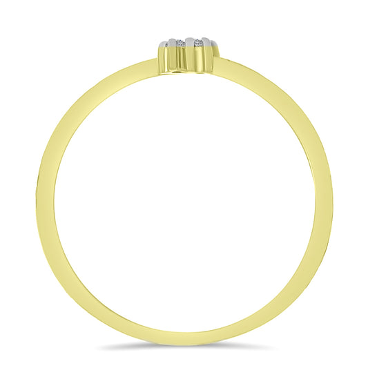 Goldplattierter Silberring mit weißem Diamant